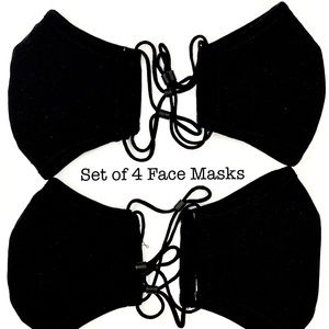 Set of 4 Face Cover - 2 Layers 100% Cotton Fabric